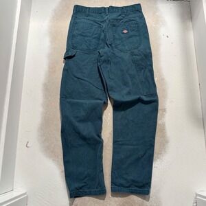 Dickies Relaxed Fit Duck Carpenter Pants Teal Blue W28 L32 Workwear Utility